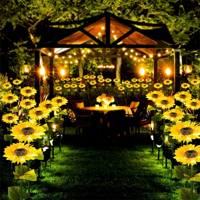 Solar Sunflower Outdoor Garden Light