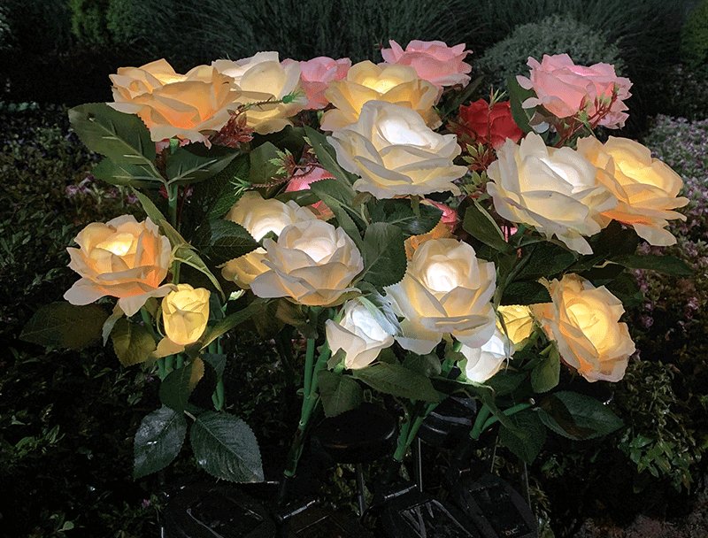 SOLAR🌹SPRING ROSE GARDEN STAKE LIGHTS