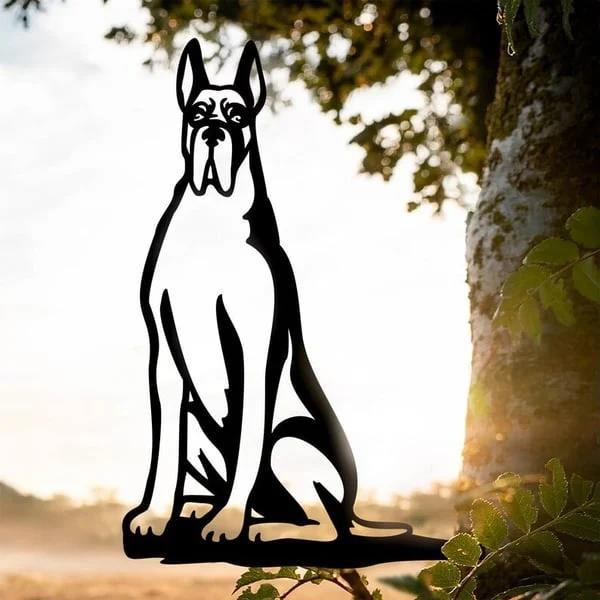 Metal Dog Silhouette Garden Decoration