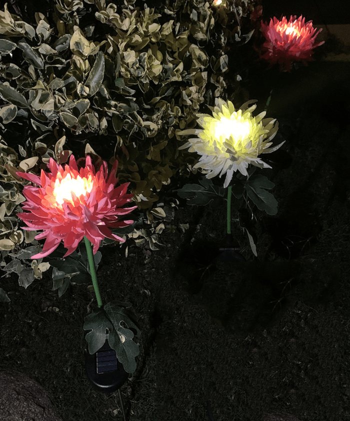 Chrysanthemum Solar Garden Stake LED