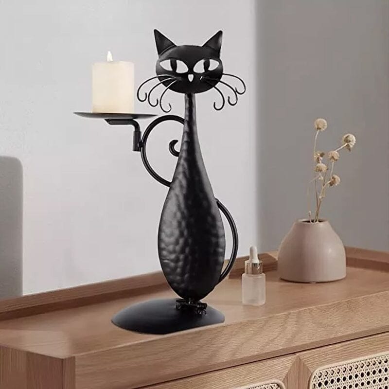 Black cat candlestick