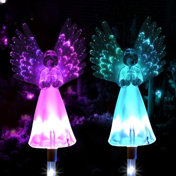 Memorial Gifts Solar-Powered Angel Lights