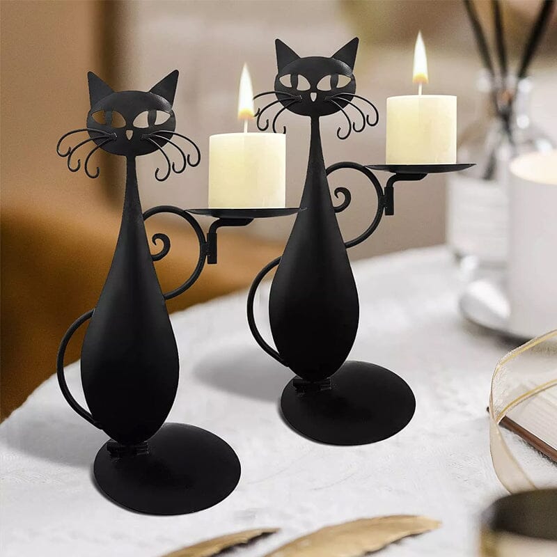 Black cat candlestick