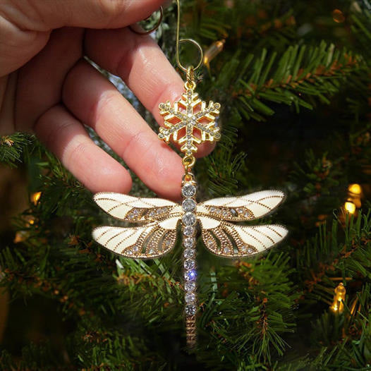 🧚Snowflake Dragonfly Glittering Ornament--Mirror Car Charm