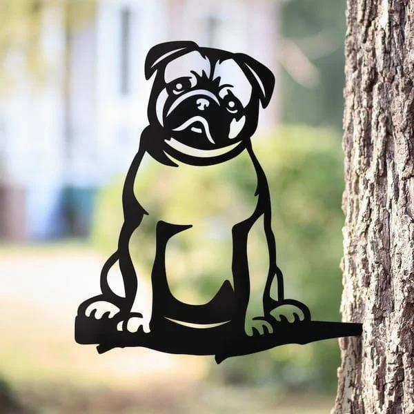 Metal Dog Silhouette Garden Decoration