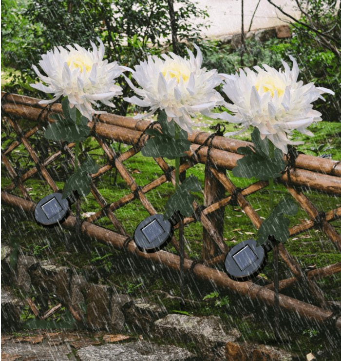Chrysanthemum Solar Garden Stake LED