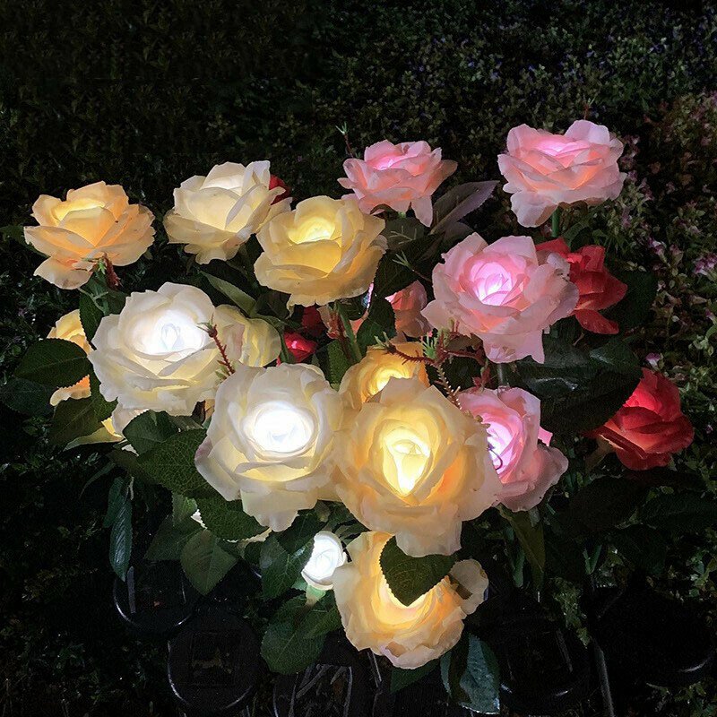 SOLAR🌹SPRING ROSE GARDEN STAKE LIGHTS