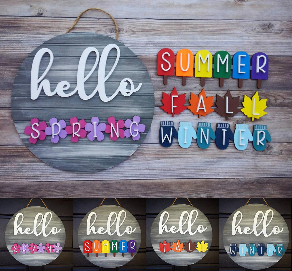 Seasonal interchangeable door hanger