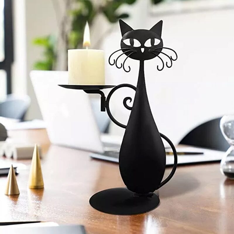 Black cat candlestick