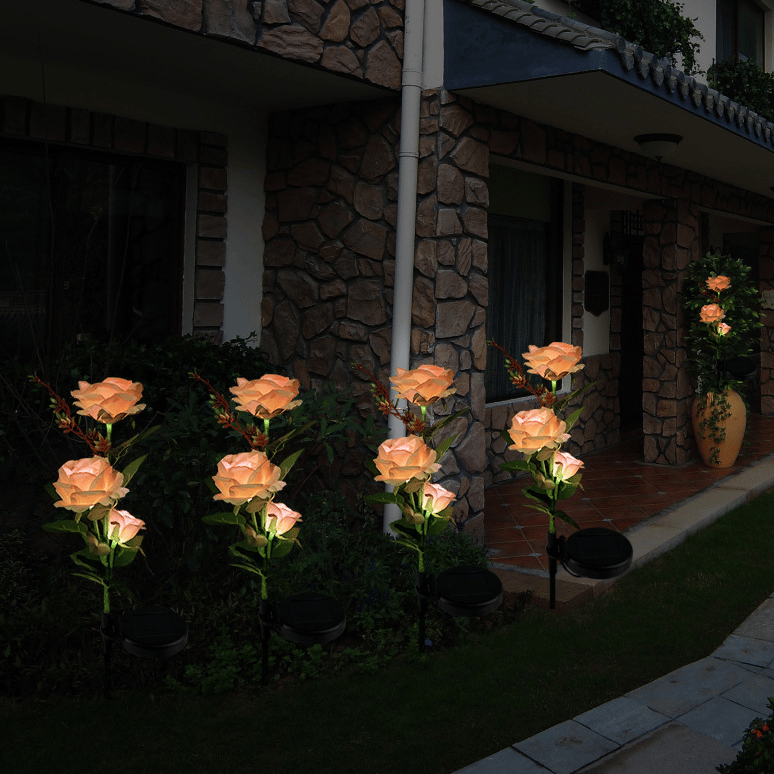 SOLAR🌹SPRING ROSE GARDEN STAKE LIGHTS