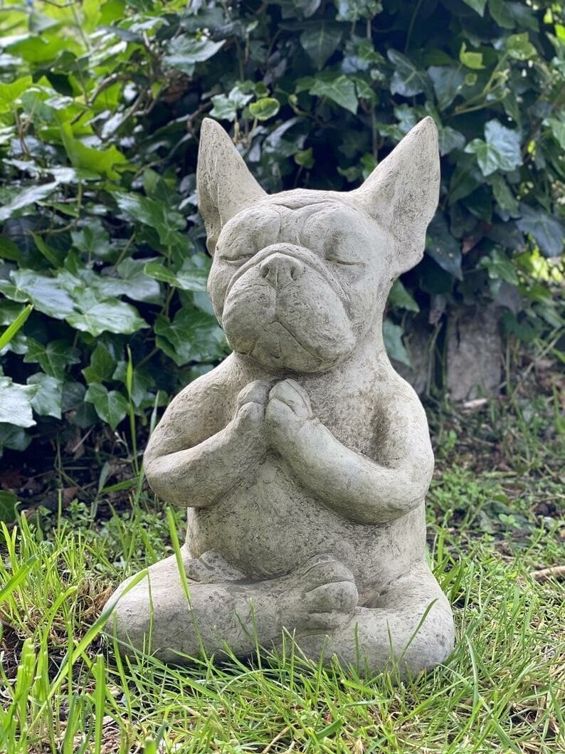 🔥Buy 2 Free Shipping🔥Meditating Sitting French Bulldog, French Bulldog Decor, Bull Dog Ornament