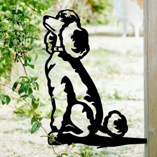 Metal Dog Silhouette Garden Decoration