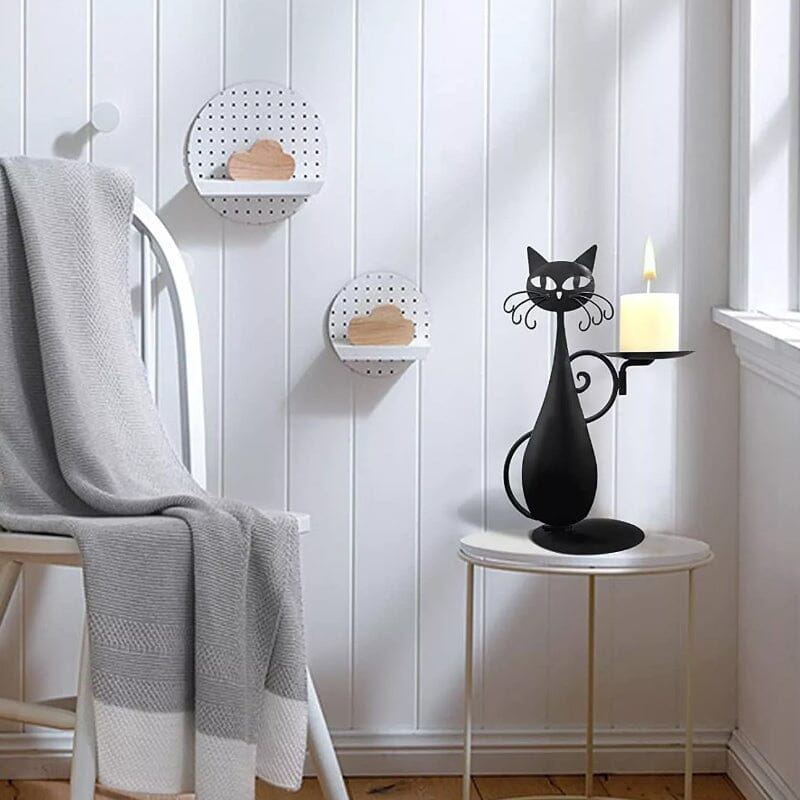 Black cat candlestick