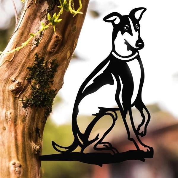 Metal Dog Silhouette Garden Decoration