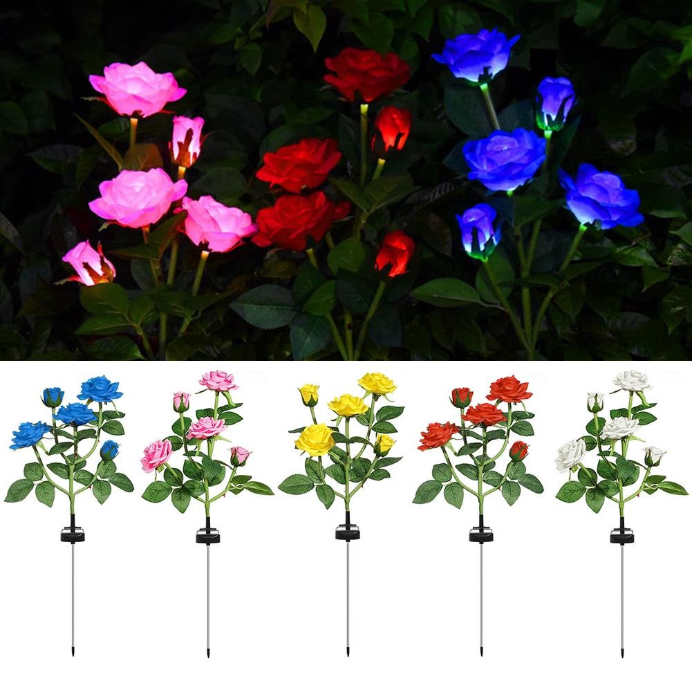 SOLAR🌹SPRING ROSE GARDEN STAKE LIGHTS
