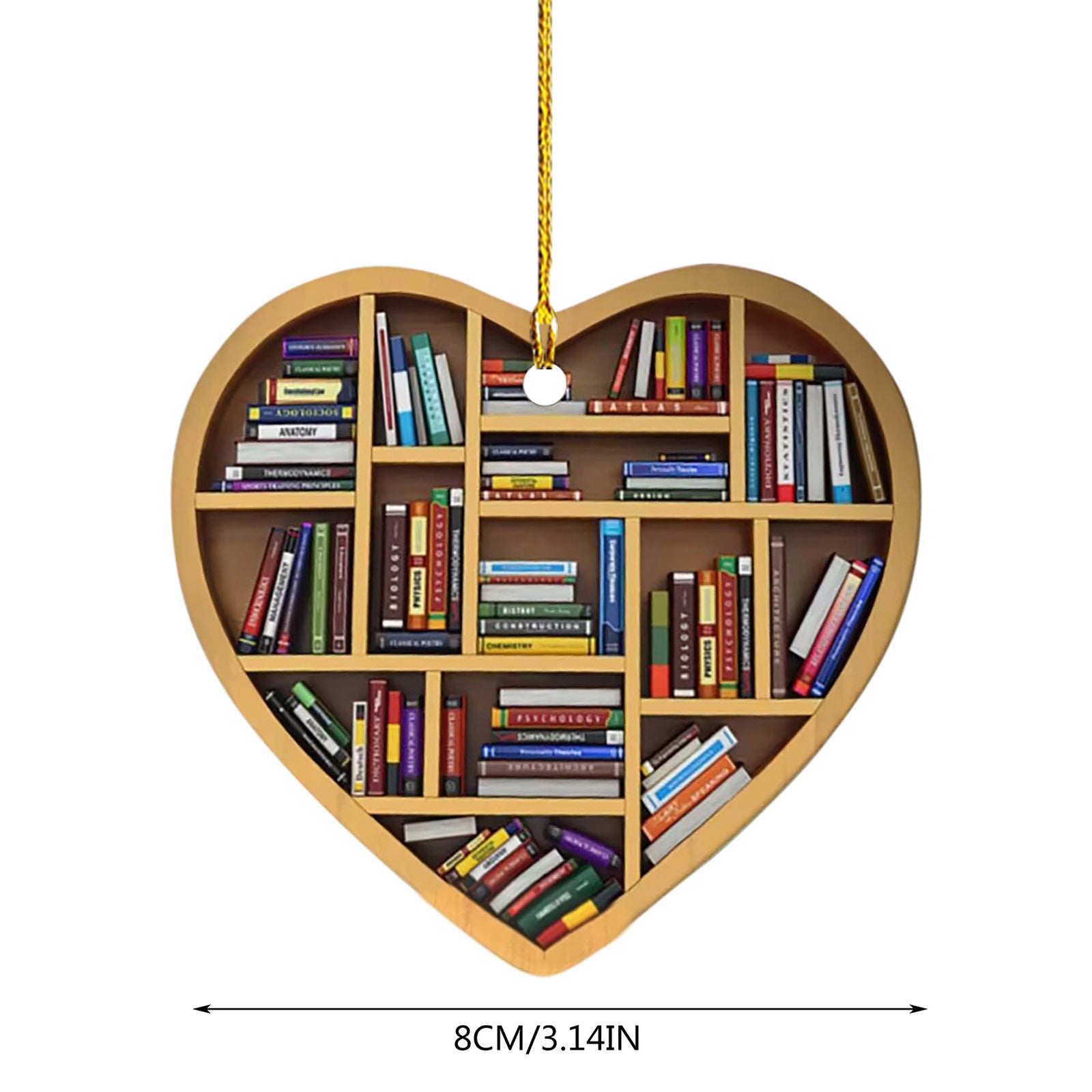 Book Lovers Heart Ornament