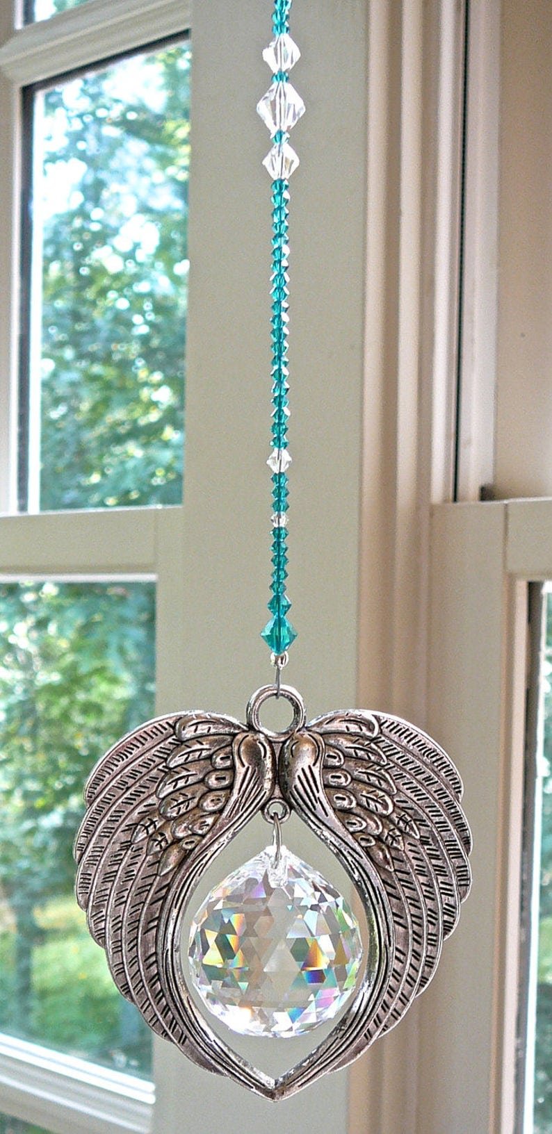 ANGEL WINGS Crystal and Pewter Wings Suncatcher