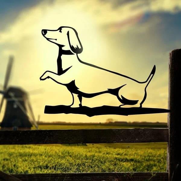 Metal Dog Silhouette Garden Decoration