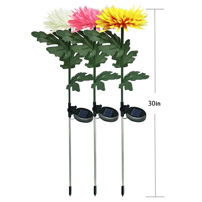 Chrysanthemum Solar Garden Stake LED