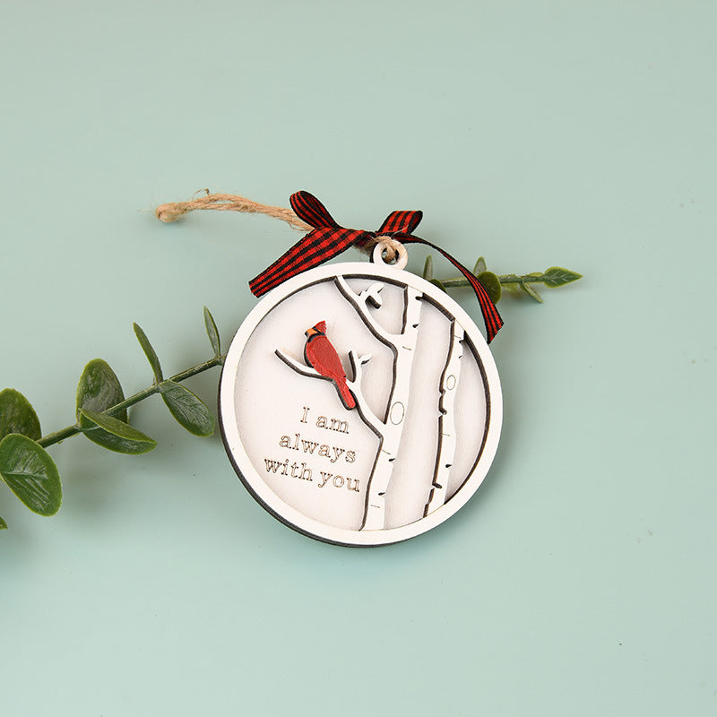Cardinal Christmas Memorial Ornament, "I am Always with you"