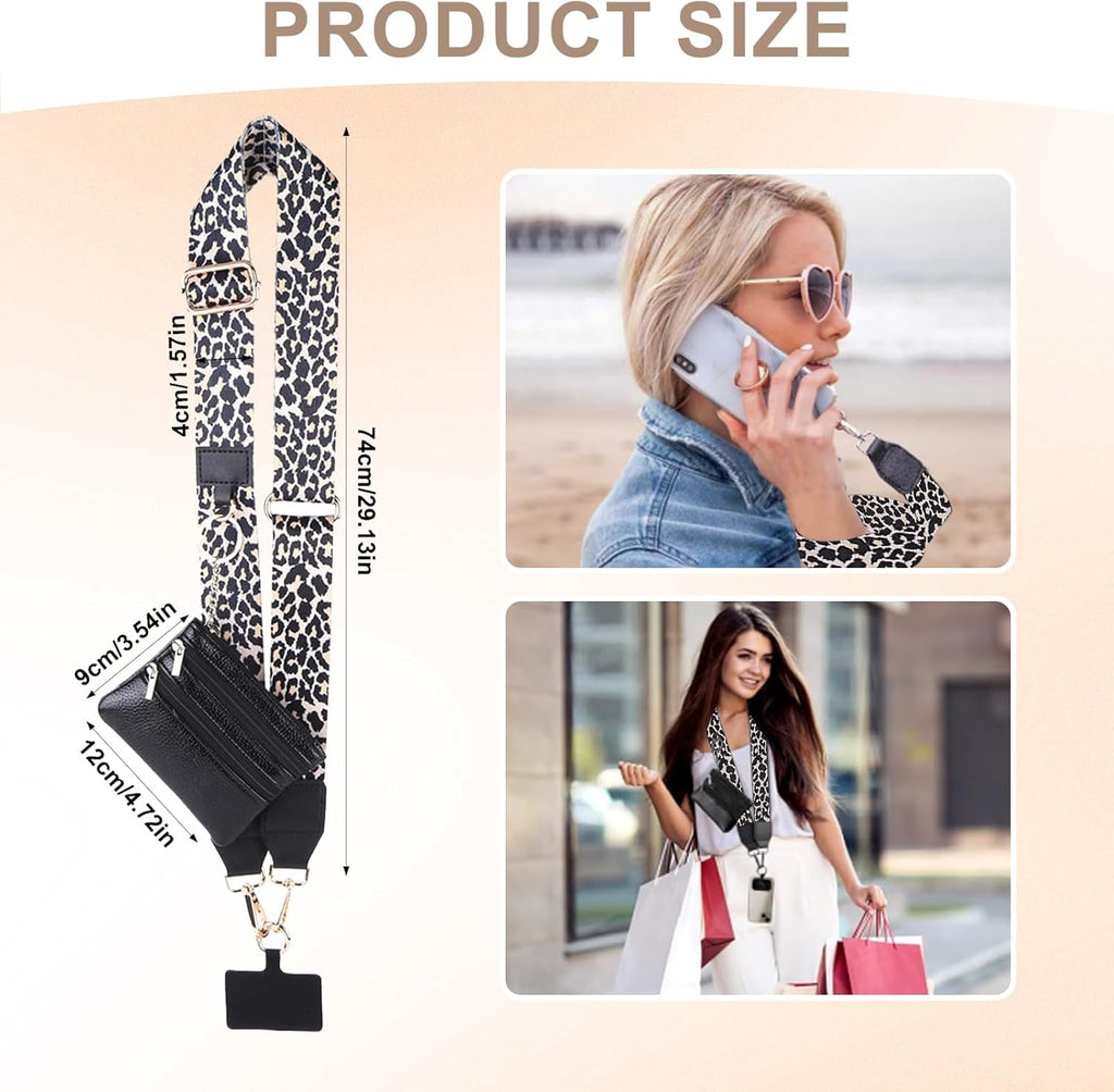 Phone Strap with Zippered Pouch
