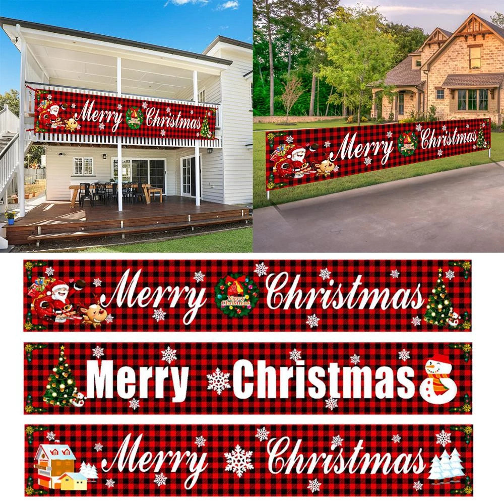 Christmas Outdoor Banner Flag Pulling