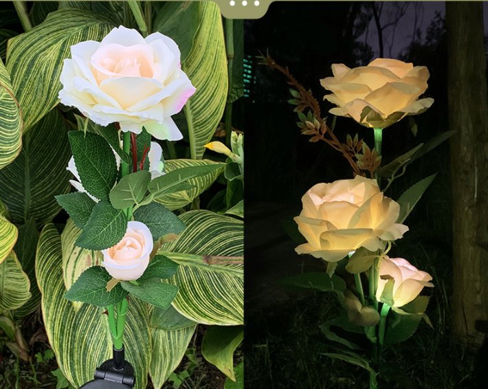 SOLAR🌹SPRING ROSE GARDEN STAKE LIGHTS