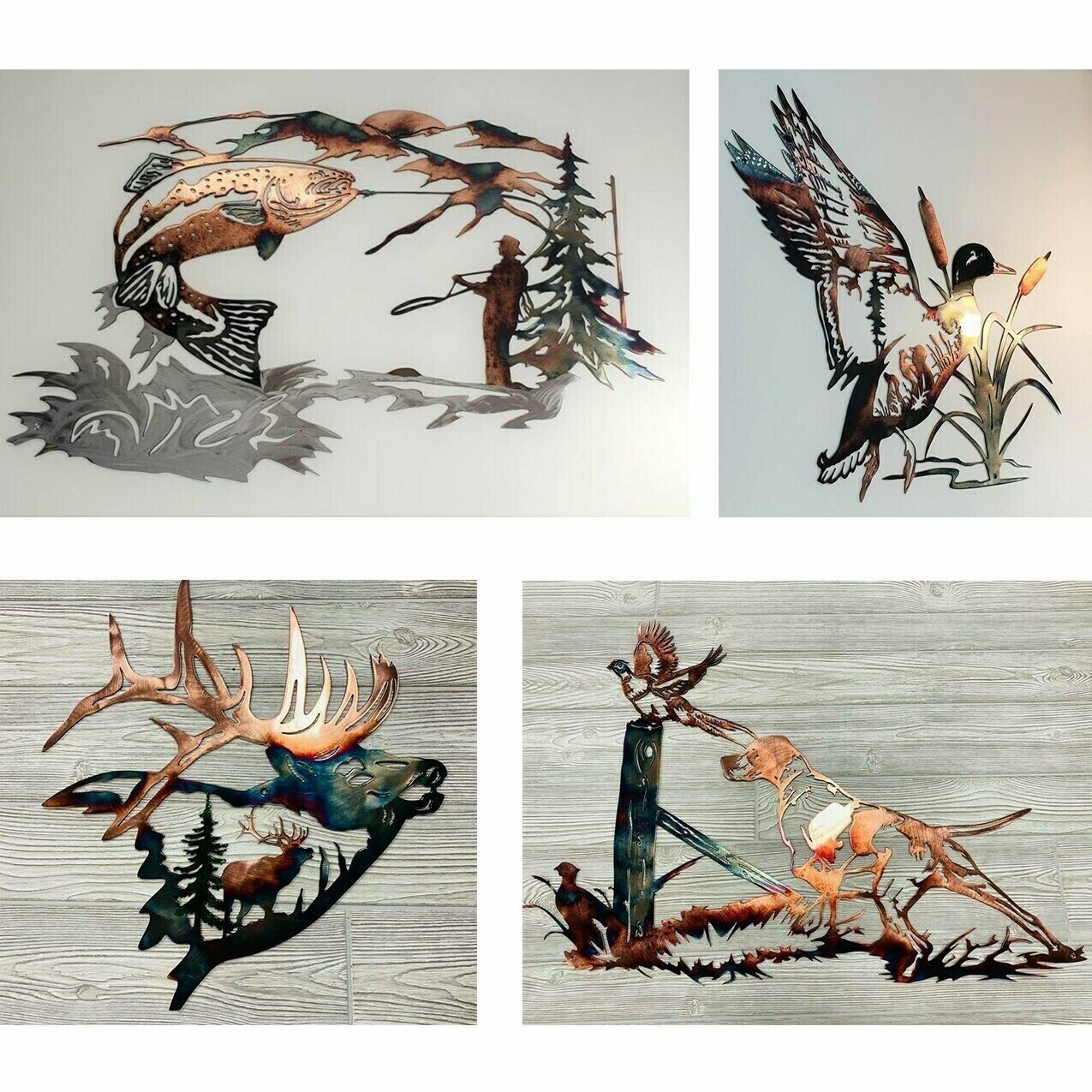 SOLO MALLARD HUNTING & TROUT FISHING - METAL WALL ART