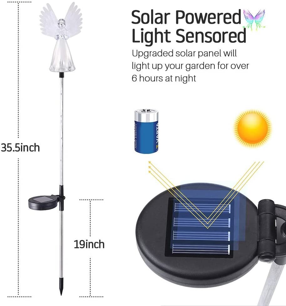 Solar-Powered Angel Lights Memorial Gifts