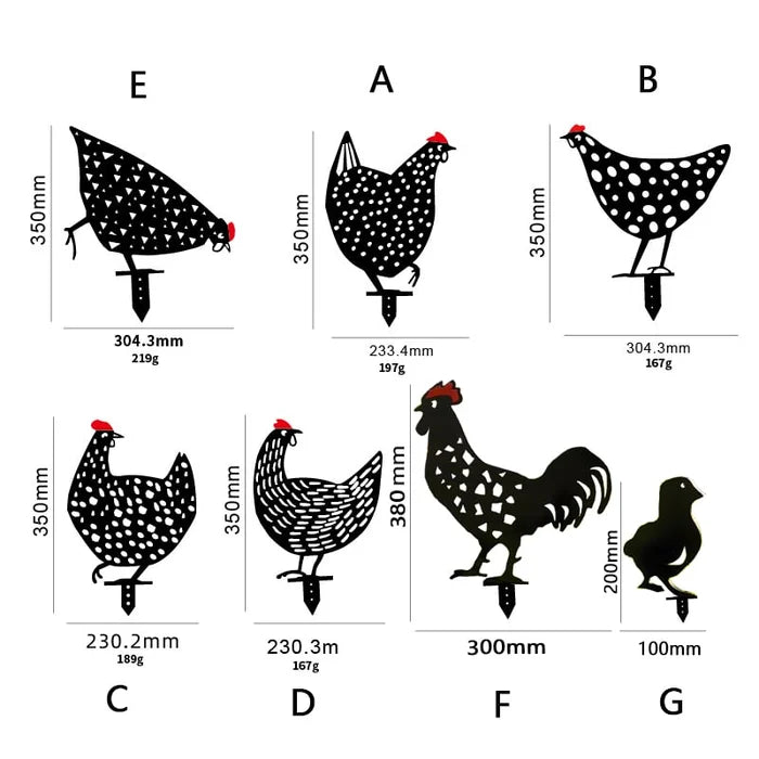 Chicken Yard Metal Art Decoration