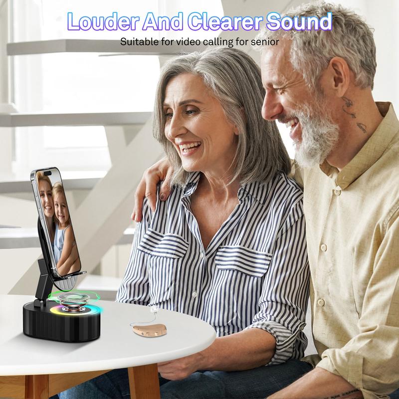 2024 Upgraded Cell Phone Stand with Induction Speaker/Power Bank/Atmosphere Light(50% OFF last day!!!)