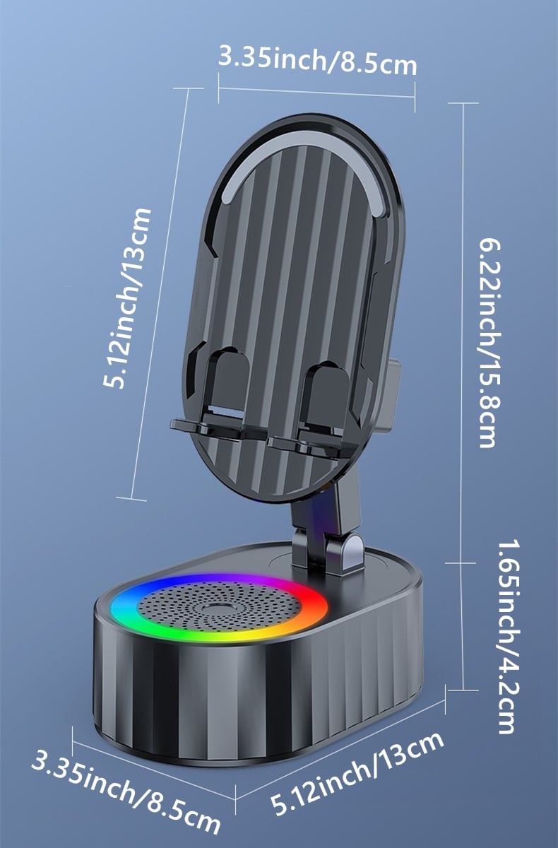 2024 Upgraded Cell Phone Stand with Induction Speaker/Power Bank/Atmosphere Light(50% OFF last day!!!)