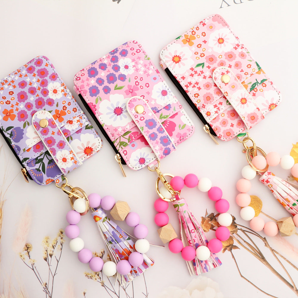 2024 New Women's Floral Keychain Wristlet Wallet(30% OFF Today!!!)