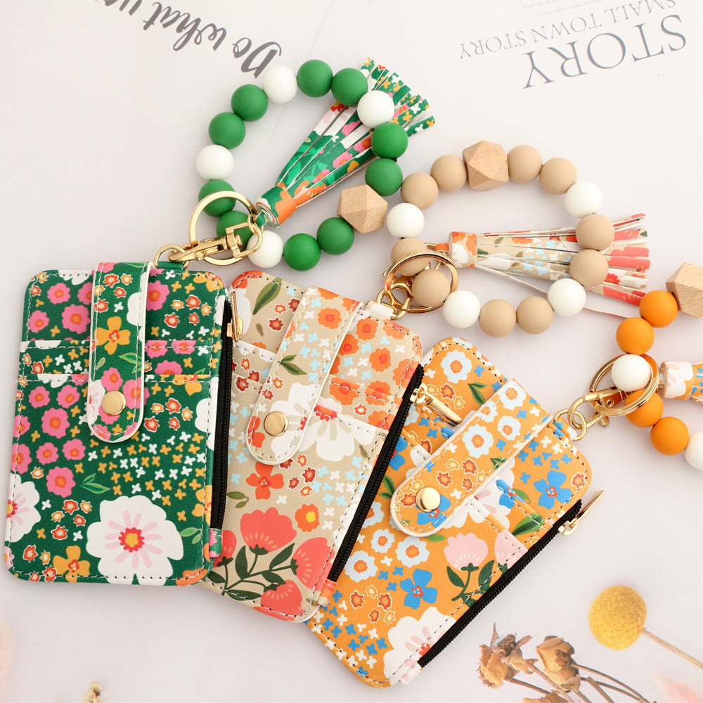 2024 New Women's Floral Keychain Wristlet Wallet(30% OFF Today!!!)