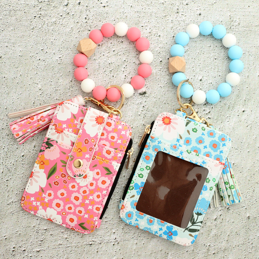 2024 New Women's Floral Keychain Wristlet Wallet(30% OFF Today!!!)