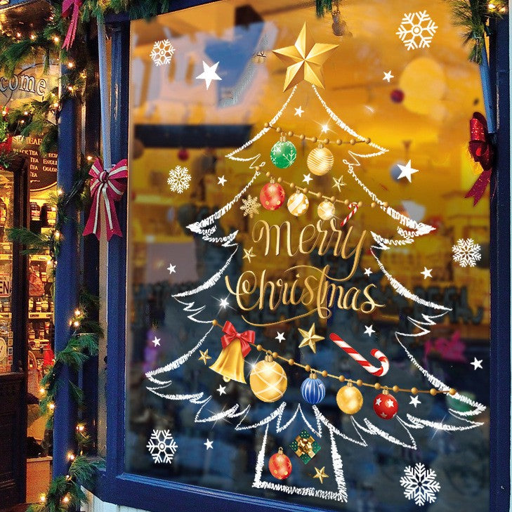 🔥4 Packs Christmas Window Clings Double-Sided Re-appliable Decoration🎅