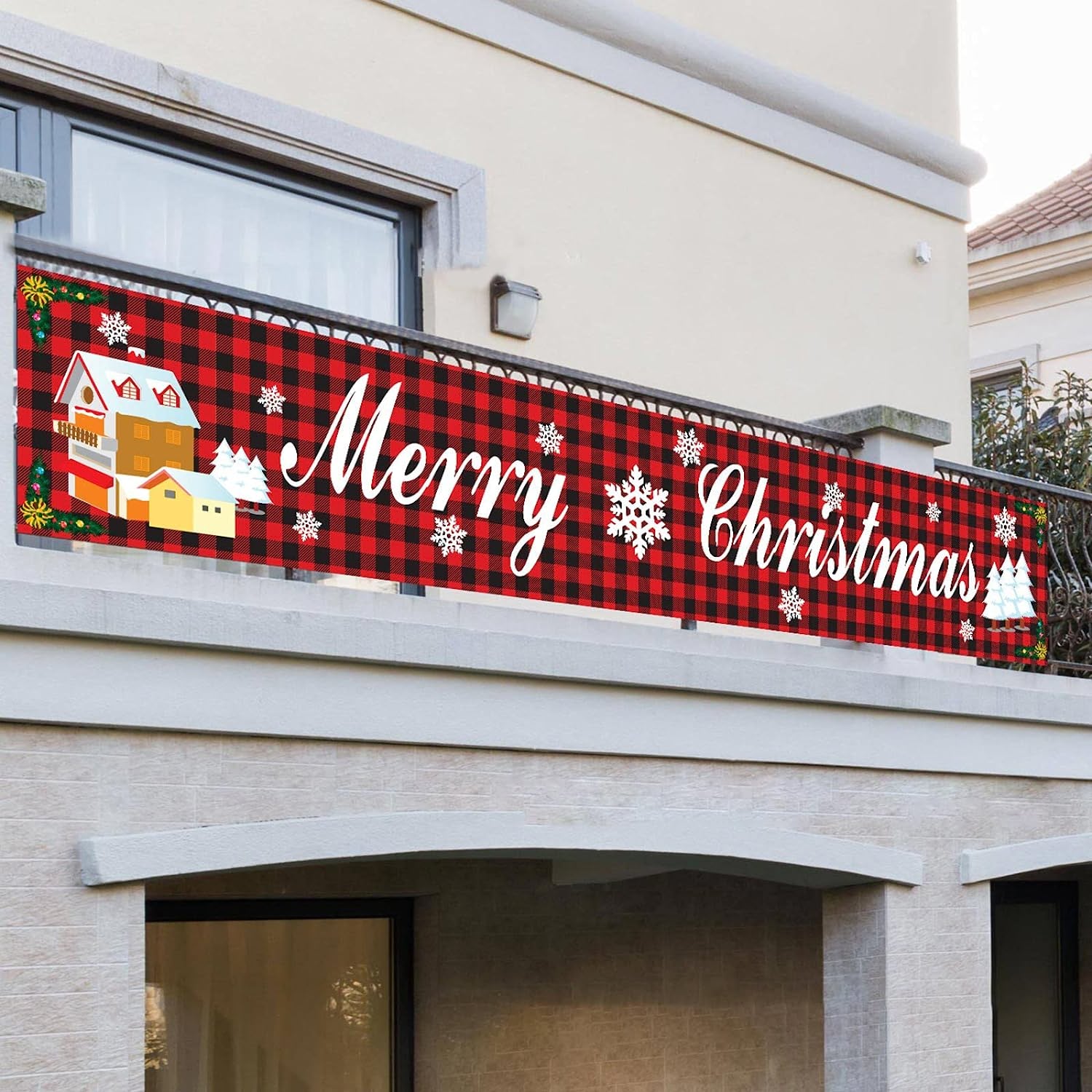 Christmas Outdoor Banner Flag Pulling