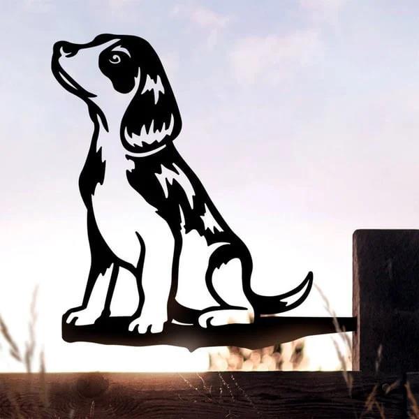 Metal Dog Silhouette Garden Decoration