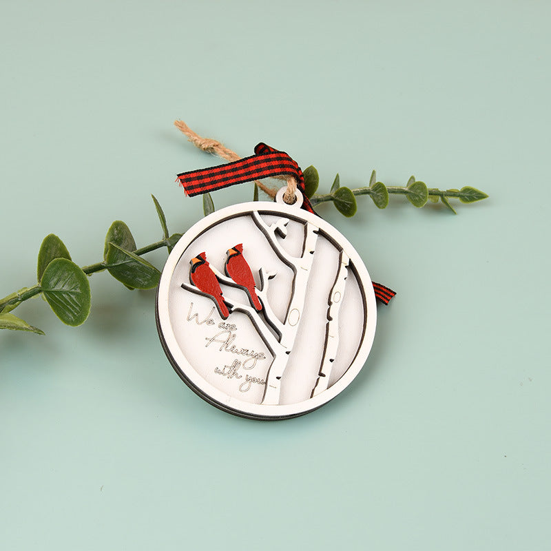 Cardinal Christmas Memorial Ornament, "I am Always with you"
