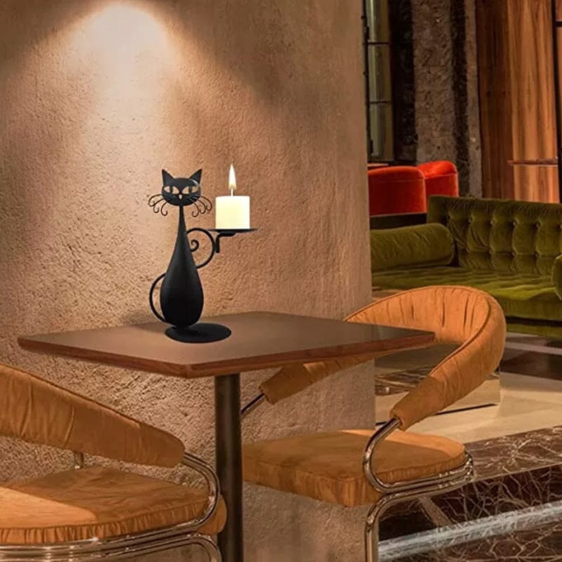 Black cat candlestick