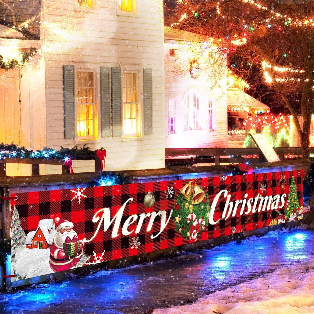 Christmas Outdoor Banner Flag Pulling