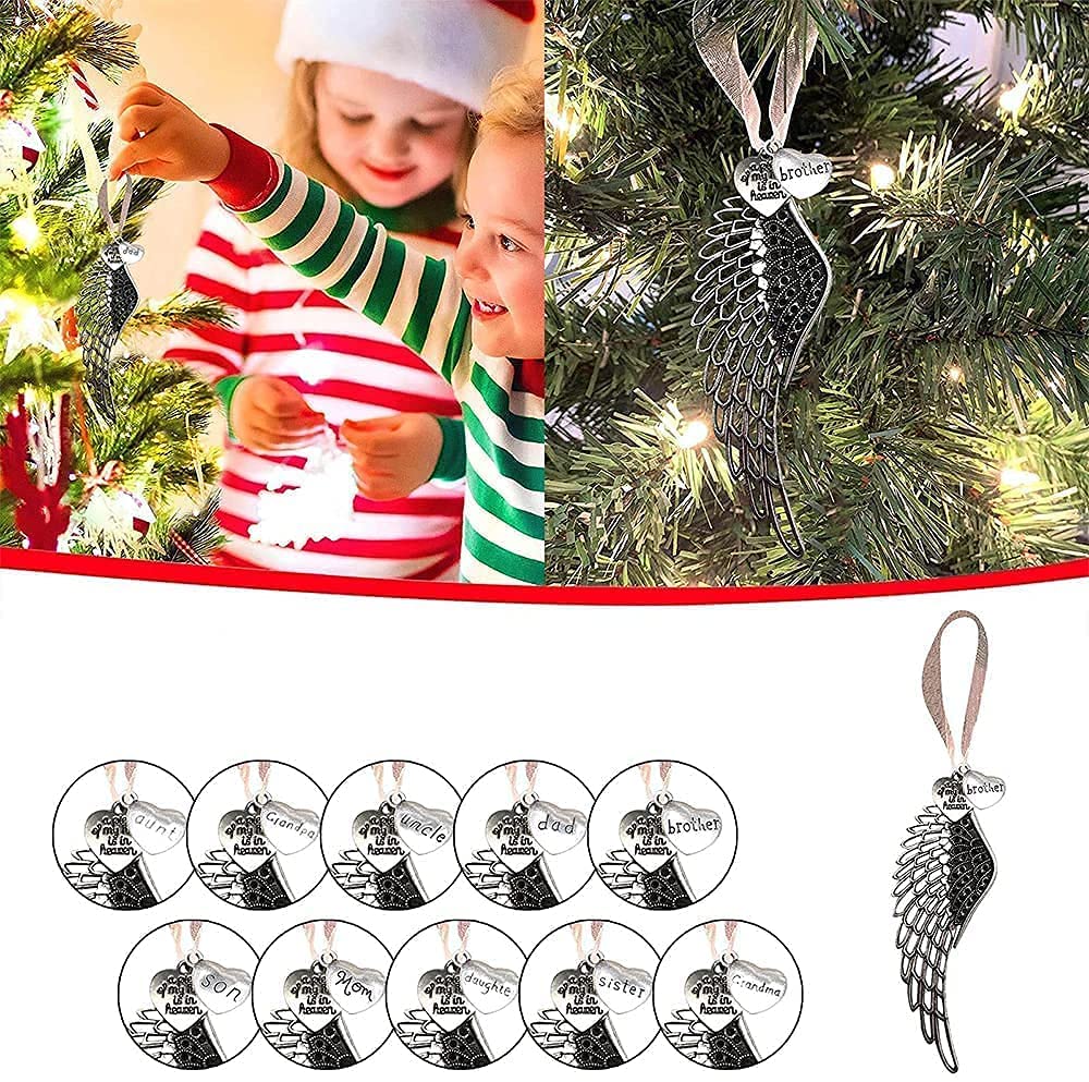 Christmas Ornaments Angel Wings, A Piece Of My Heart Is In Heaven Ornament, Sympathy Gift Memorial Gift