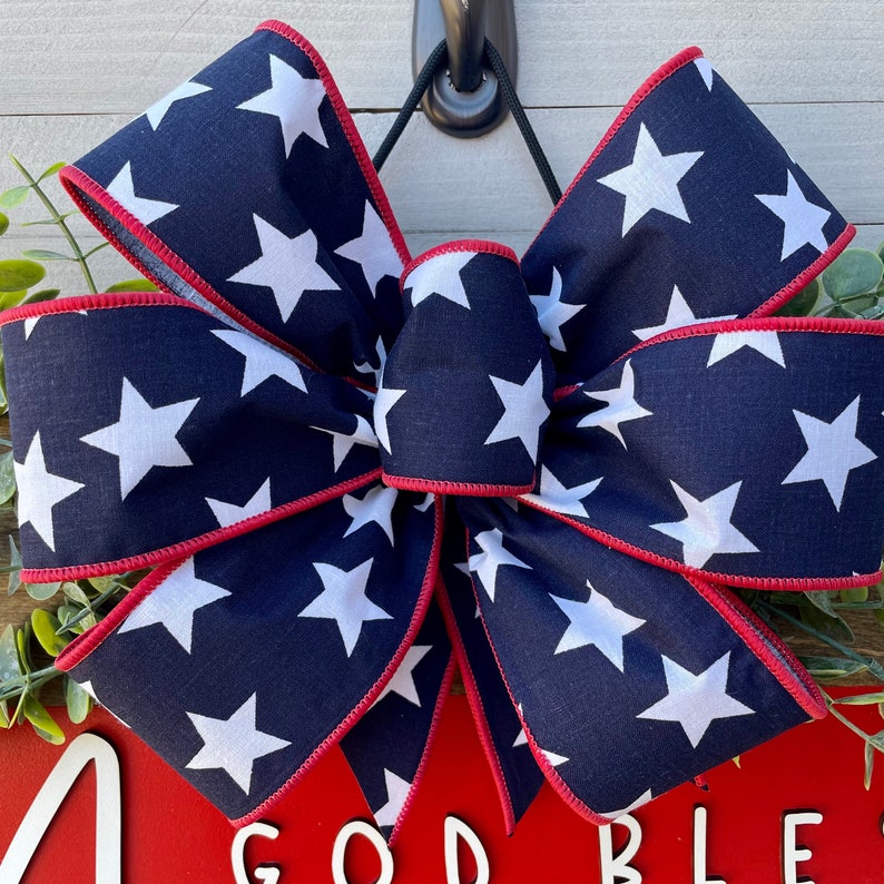 Front Door Decor God Bless America Door Hanger Welcome Wreath
