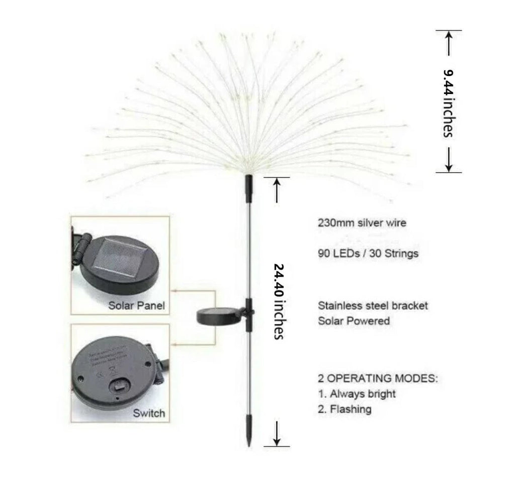 Waterproof  Solar Garden Fireworks Lamp