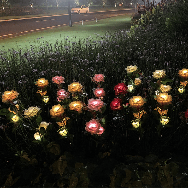 SOLAR🌹SPRING ROSE GARDEN STAKE LIGHTS