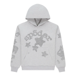 Rhinestone Beluga Hoodie Grey SP5der309