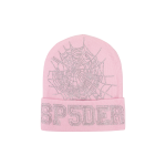 Rhinestone Web Beanie Pink SP5der127