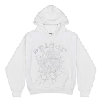 OG Rhinestone Logo Hoodie White SP5der340