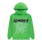 Punk V2 Rhinestone Hoodie Bright Green SP5der208