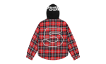 HOODED ZIP FLANNEL SHIRT JACKET Red Plaid SP5der284 - Image 2
